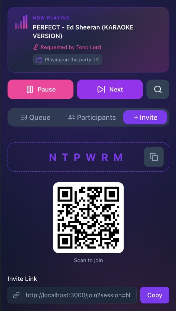 Invite friends with QR code